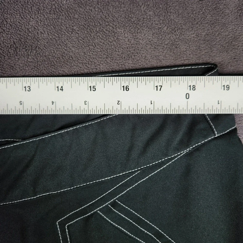 Nike Heritage Sportswear Bootcut Pants Womens XL Black Y2K Contrast‎ Stitch